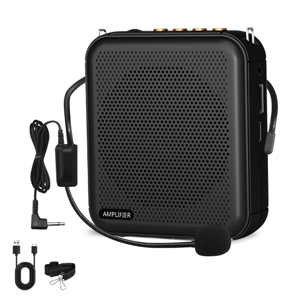 ZORBES 10W Mini Voice Amplifier Portable Rechargeable with Wired Microphone Headset & Waistband, Voice Amplifier for Teachers, Presentation, Tour Guides, Meeting, Coaches(Black) ZORBES 10W Mini Voice Amplifier Portable Rechargeable with Wired Microphone Headset & Waistband, Voice Amplifier for Teachers, Presentation, Tour Guides, Meeting, Coaches(Black)